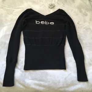 ▪️▫️ BEBE: V-Neck Sweater SZ SM/  FITS XS? Or XXS?